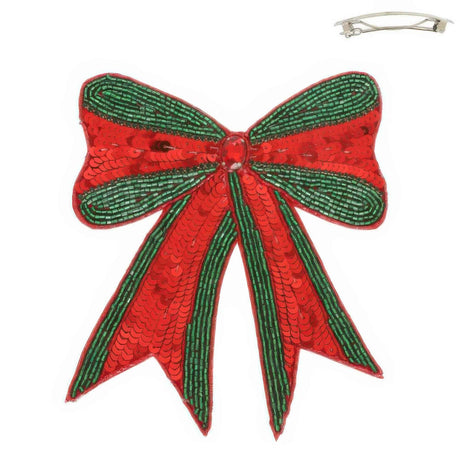 Christmas Ribbon Bow Barrette Hair Clip