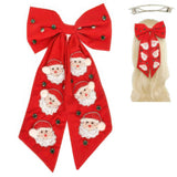 Christmas Santa Claus Bow Barrette Hair Clip