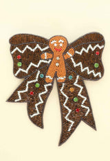 Christmas Gingerbread Bow Barrette Hair Clip