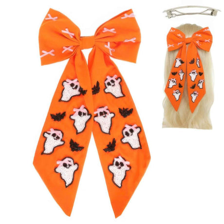 Halloween Theme Ghost Bow Barrette Hair Clip