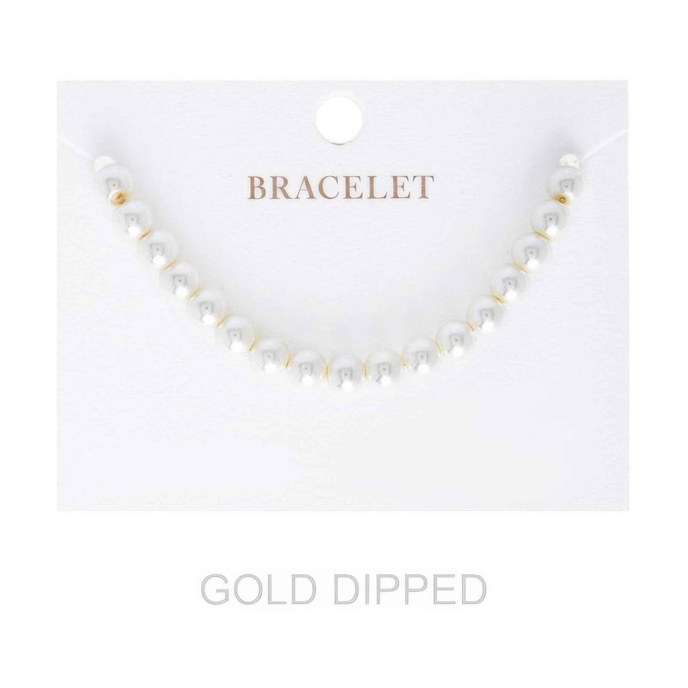 6mm Women's Gold Dipped Pearl Strand Bracelet