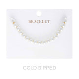 6mm Women's Gold Dipped Pearl Strand Bracelet