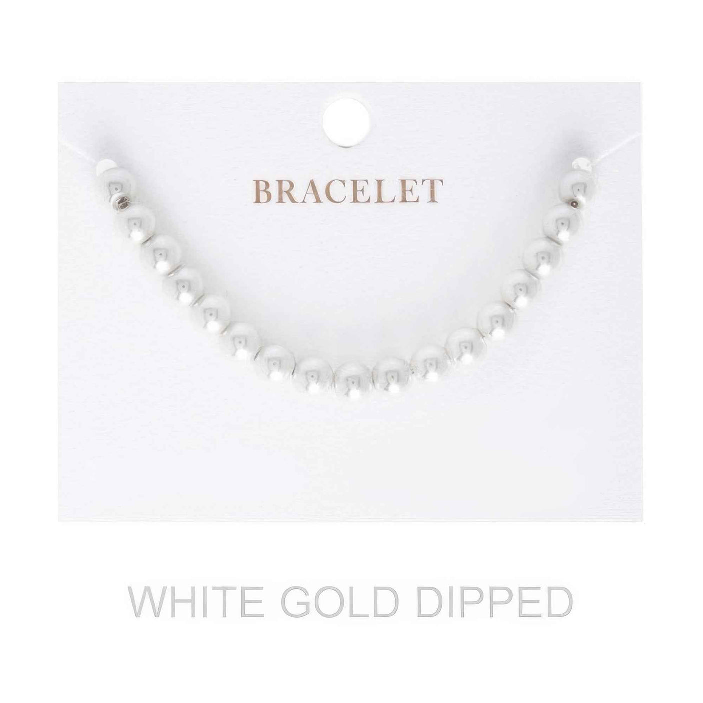 6mm Women's Gold Dipped Pearl Strand Bracelet