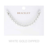 6mm Women's Gold Dipped Pearl Strand Bracelet