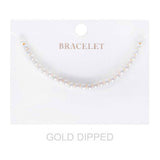 4mm Women's Gold Dipped Pearl Strand Bracelet