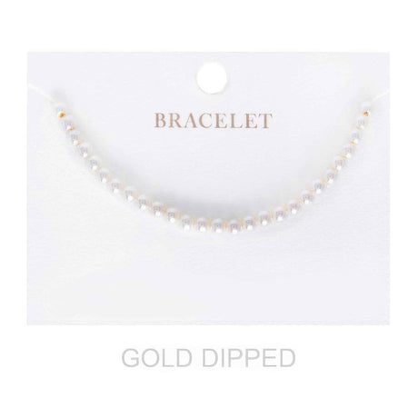 4mm Women's Gold Dipped Pearl Strand Bracelet