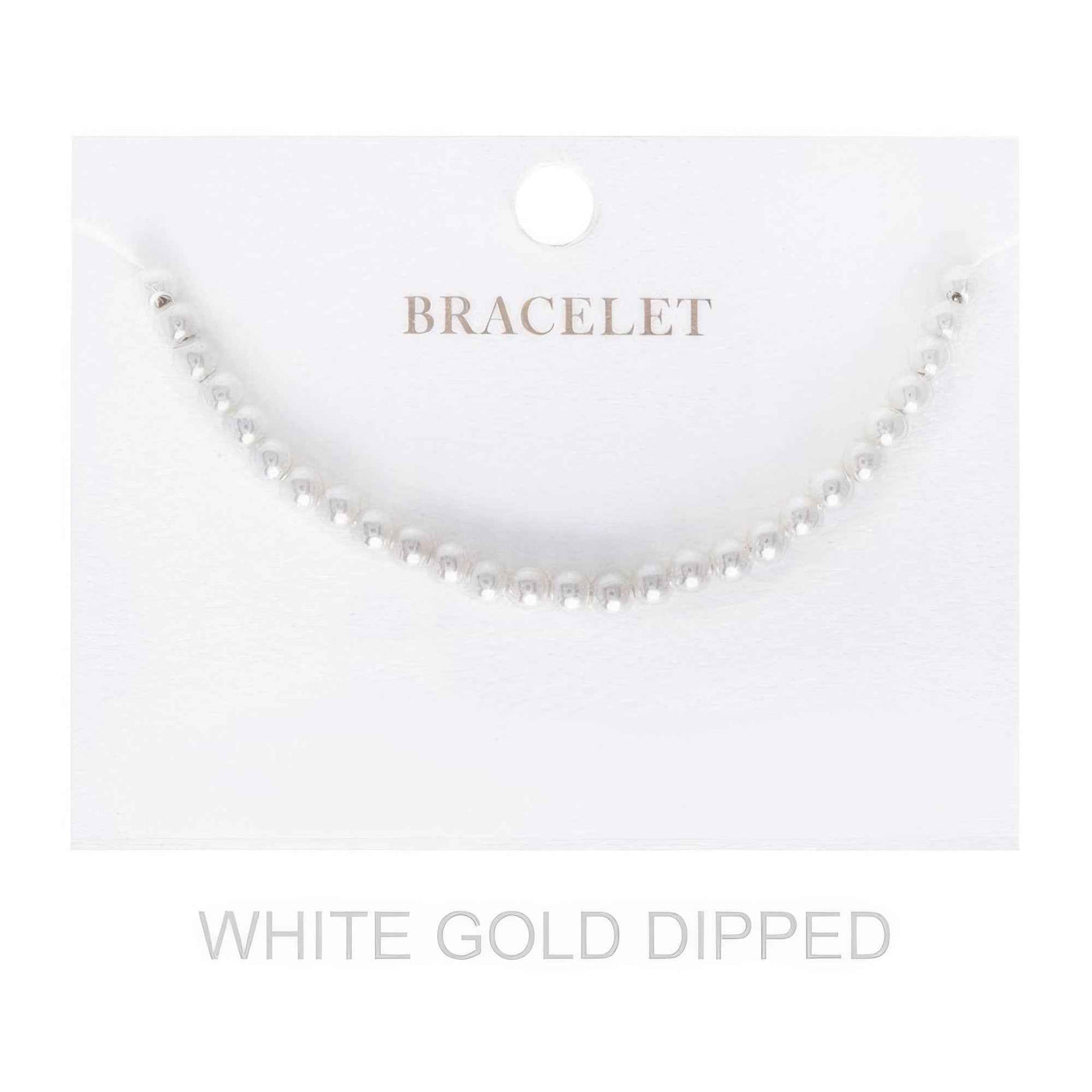 4mm Women's Gold Dipped Pearl Strand Bracelet