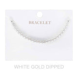 4mm Women's Gold Dipped Pearl Strand Bracelet