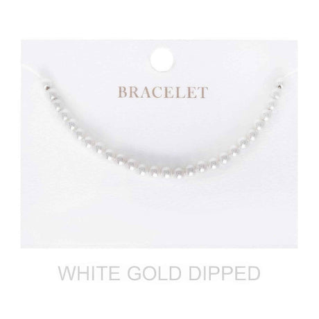 4mm Women's Gold Dipped Pearl Strand Bracelet