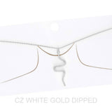 Women's Gold Dipped Cz Pave Snake Necklace