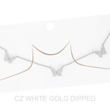 Women's Gold Dipped Cz Pave Butterfly Necklace