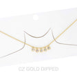 Women's Gold Dipped Cz Disc Multi Charm Necklace