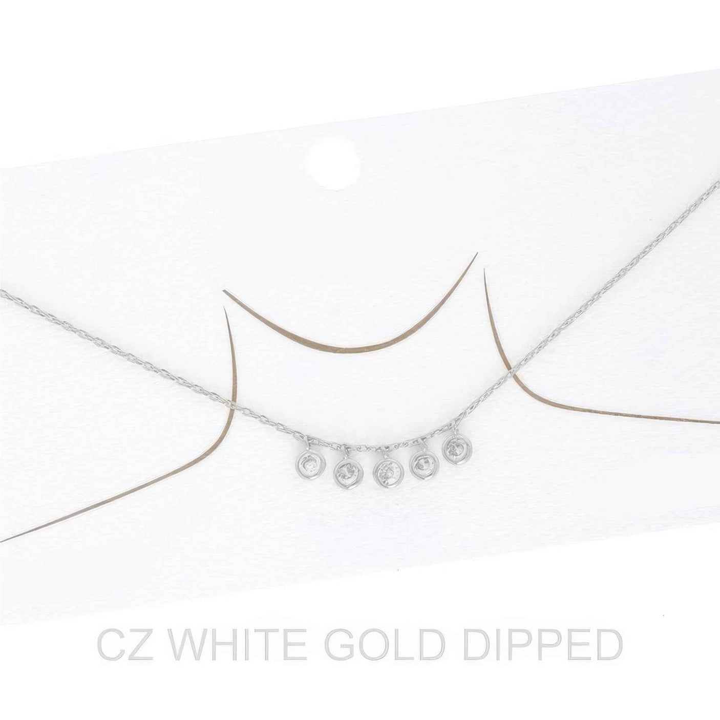 Women's Gold Dipped Cz Disc Multi Charm Necklace