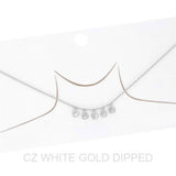 Women's Gold Dipped Cz Disc Multi Charm Necklace