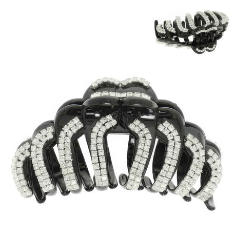Rhinestone Pave Arch Patterned Hair Claw Clip