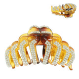 Rhinestone Pave Arch Patterned Hair Claw Clip