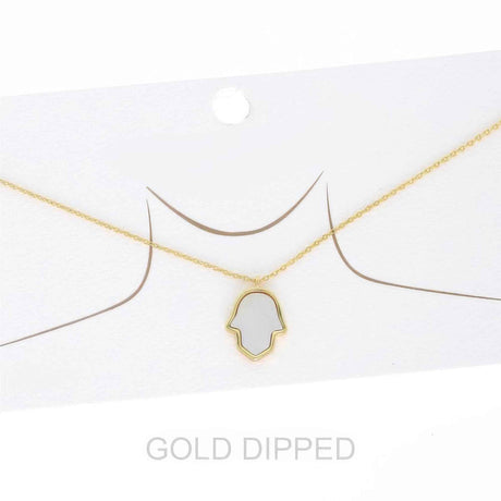 Women's Gold Dipped Hamsa Hand Chain Necklace