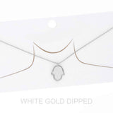 Women's Gold Dipped Hamsa Hand Chain Necklace