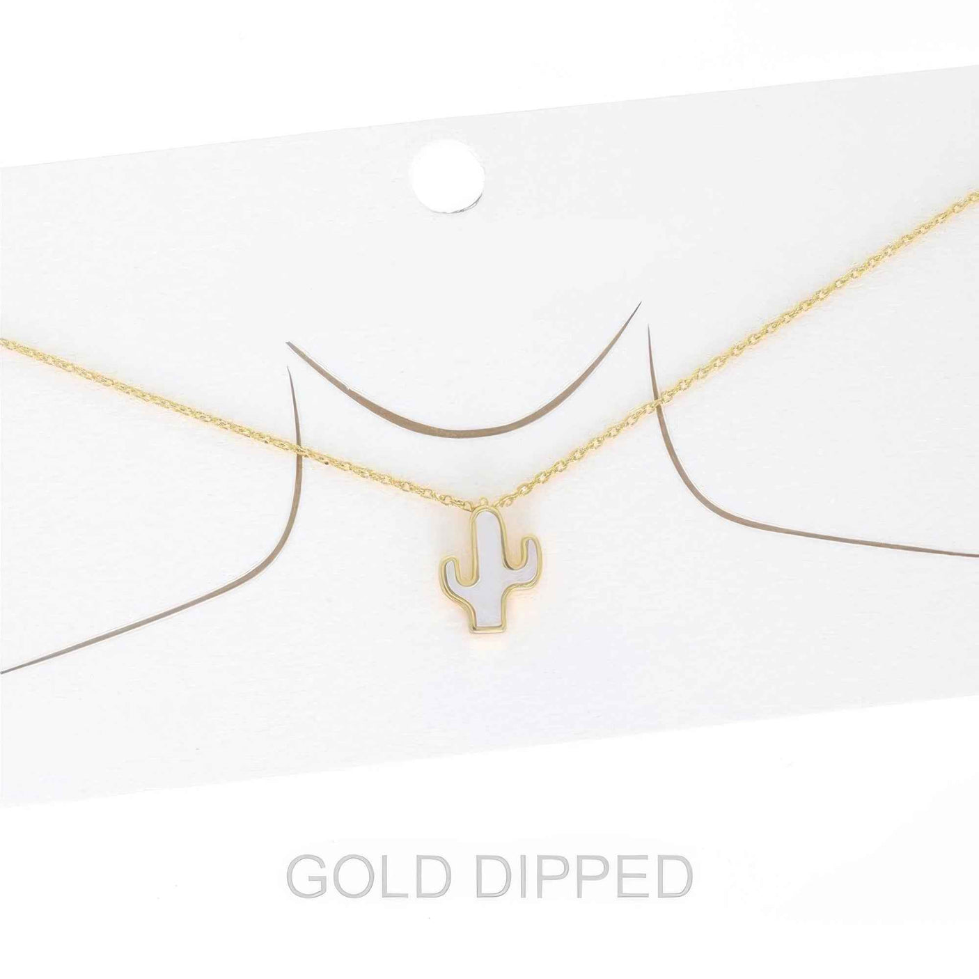 Women's Gold Dipped Cactus Chain Necklace