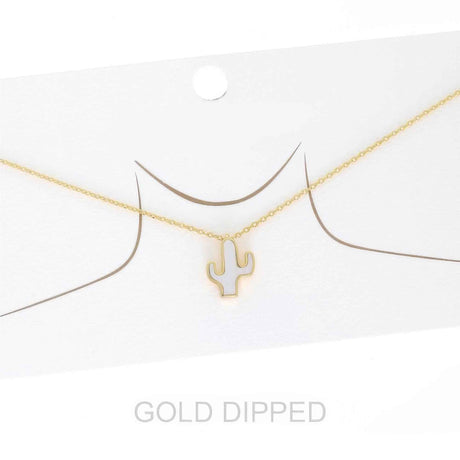Women's Gold Dipped Cactus Chain Necklace