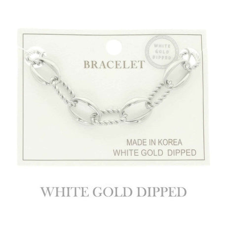 Gold Plated Textured Chain Bracelet