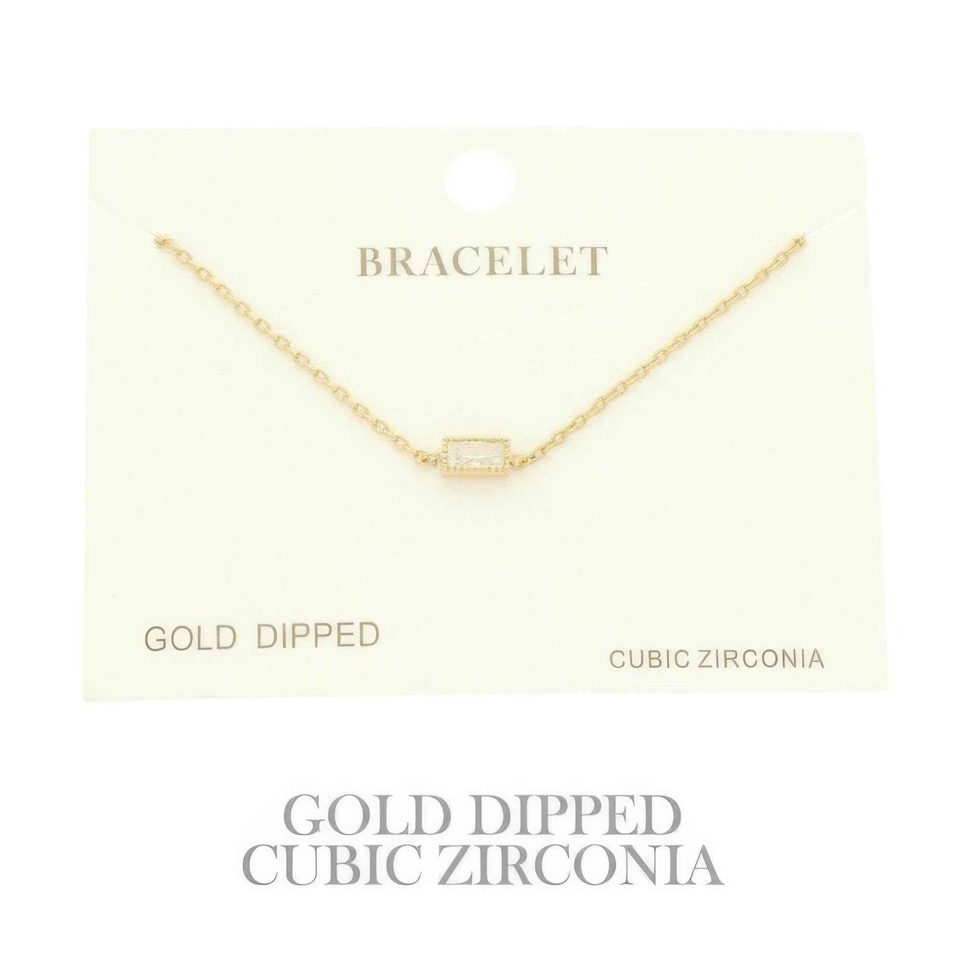 Gold Plated Cz Solitaire Bracelet