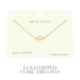 Gold Plated Cz Solitaire Bracelet