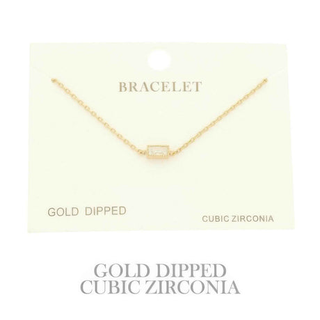 Gold Plated Cz Solitaire Bracelet