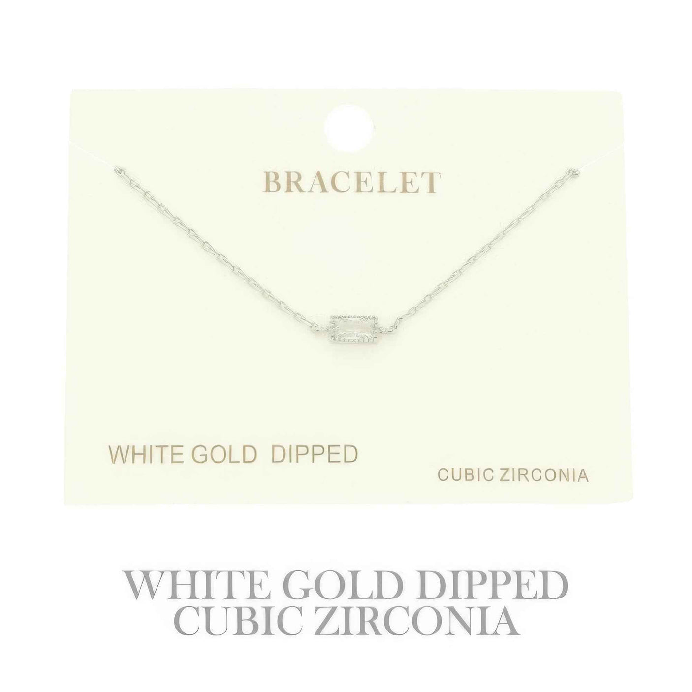 Gold Plated Cz Solitaire Bracelet