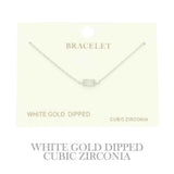 Gold Plated Cz Solitaire Bracelet