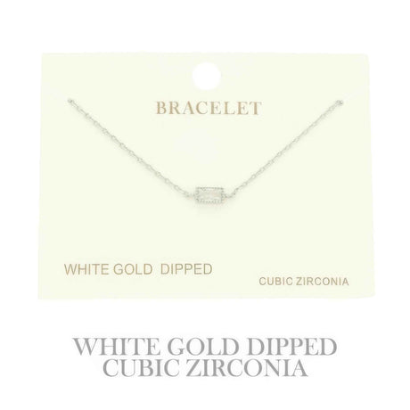 Gold Plated Cz Solitaire Bracelet