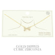 Gold Plated Cz Bow Pendant Necklace