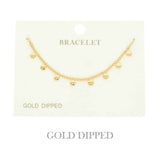 Gold Plated Charm Disc Bracelet