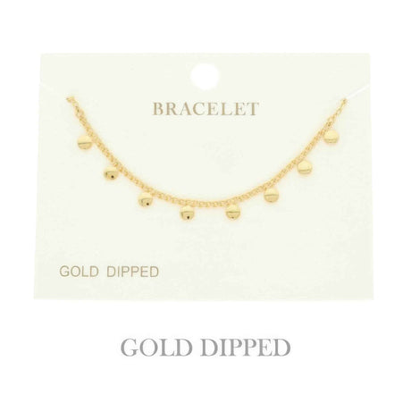 Gold Plated Charm Disc Bracelet