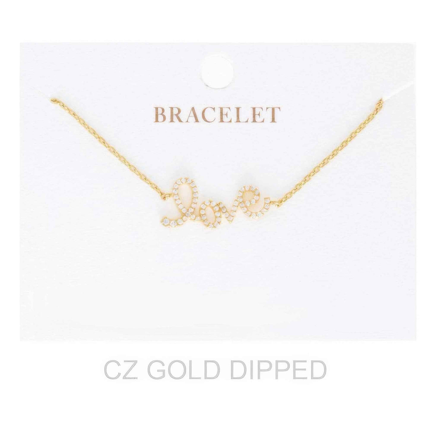 Women's Gold Dipped Cz Love Bracelet