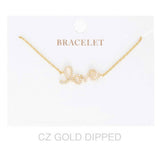 Women's Gold Dipped Cz Love Bracelet