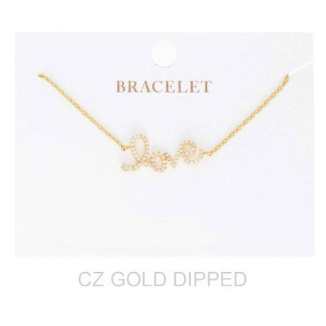 Women's Gold Dipped Cz Love Bracelet
