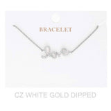 Women's Gold Dipped Cz Love Bracelet