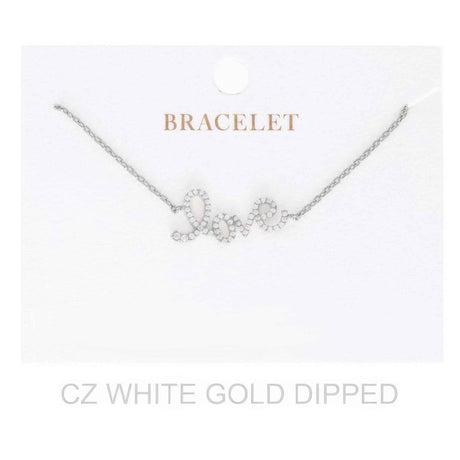 Women's Gold Dipped Cz Love Bracelet