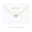 Women's Gold Dipped Cz Quatrefoil Bracelet