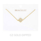 Women's Gold Dipped Cz Quatrefoil Bracelet