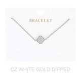 Women's Gold Dipped Cz Quatrefoil Bracelet