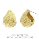 Flash-plated Hollow Conch Teardrop Earrings