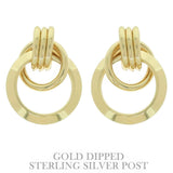 Flash-plated Stacked Doorknocker Earrings