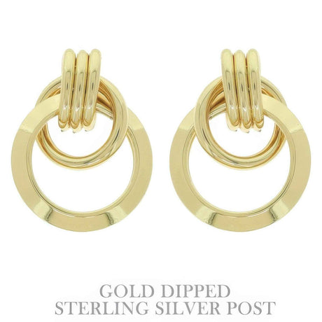 Flash-plated Stacked Doorknocker Earrings