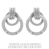 Flash-plated Stacked Doorknocker Earrings