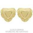 Flash-plated Scallop-edged Heart Earrings