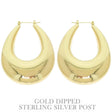Flash-plated Chunky Oval Hoop Earrings