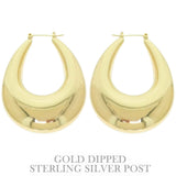 Flash-plated Chunky Oval Hoop Earrings