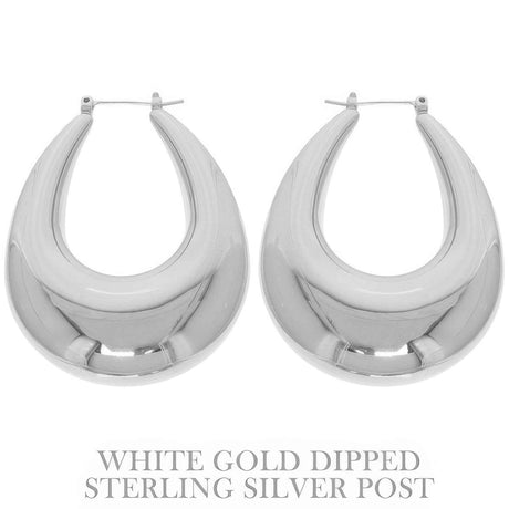 Flash-plated Chunky Oval Hoop Earrings